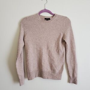 Quince 100% Mongolian Cashmere Crewneck Sweater Oatmeal Tan Size XS